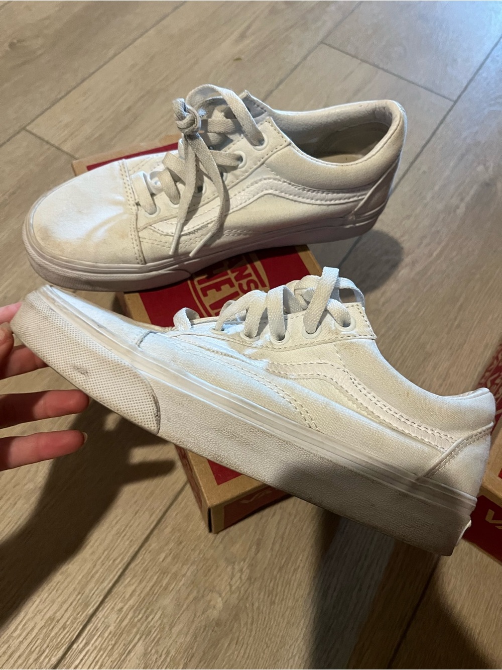 Vans White Canvas Low-Top Sneakers